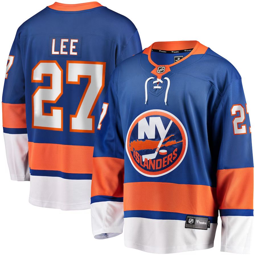 Men New York Islanders 27 Anders Lee Fanatics Branded Royal Home Captain Patch Breakaway Player NHL Jersey